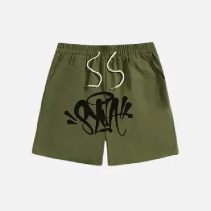 Central Cee Synaworld Shorts Olive Green 2