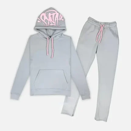 Central Cee Synaworld ‘Syna Logo’ Tracksuit GreyPink (1)